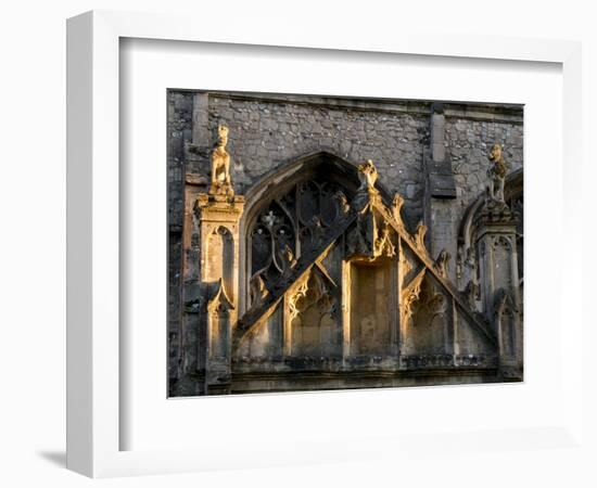 Suffolk, Bury St Edmunds detail of cathedral showing weathered stonework-Charles Bowman-Framed Photographic Print