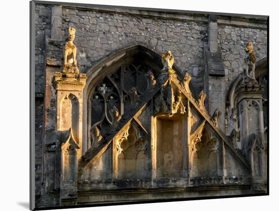 Suffolk, Bury St Edmunds detail of cathedral showing weathered stonework-Charles Bowman-Mounted Photographic Print