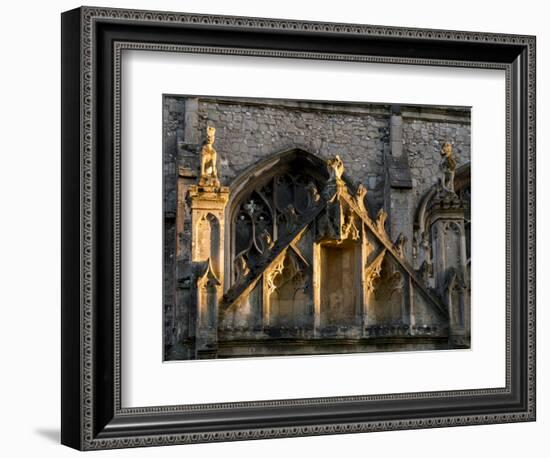 Suffolk, Bury St Edmunds detail of cathedral showing weathered stonework-Charles Bowman-Framed Photographic Print