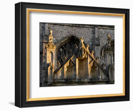 Suffolk, Bury St Edmunds detail of cathedral showing weathered stonework-Charles Bowman-Framed Photographic Print