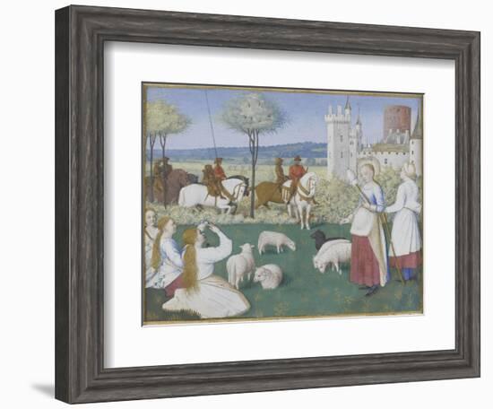 Suffrage des Saints du Livre d'Heures d'Etienne Chevalier : Sainte Marguerite et Olibrius dit-Jean Fouquet-Framed Giclee Print