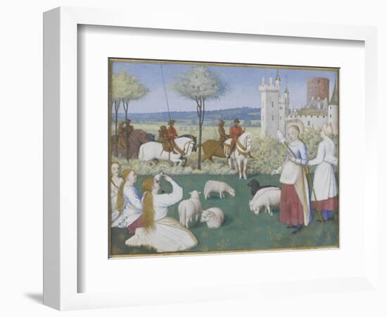 Suffrage des Saints du Livre d'Heures d'Etienne Chevalier : Sainte Marguerite et Olibrius dit-Jean Fouquet-Framed Giclee Print