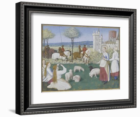 Suffrage des Saints du Livre d'Heures d'Etienne Chevalier : Sainte Marguerite et Olibrius dit-Jean Fouquet-Framed Giclee Print