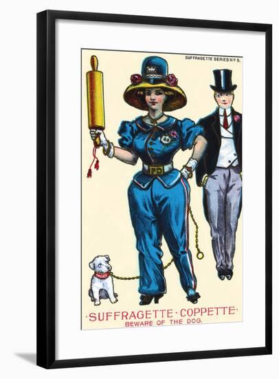 Suffragette-Coppette- Beware Of The Dog-null-Framed Art Print