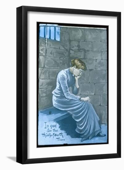 Suffragette in Jail, in Jail for the Thirty-Fourth Time-null-Framed Premium Giclee Print