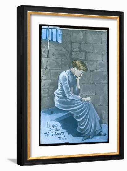 Suffragette in Jail, in Jail for the Thirty-Fourth Time-null-Framed Premium Giclee Print