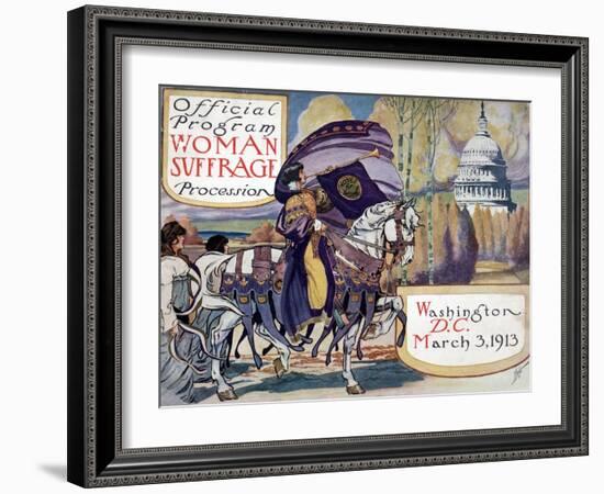 Suffragette Parade, 1913-null-Framed Giclee Print