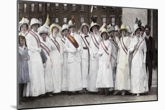 Suffragette Parade Marshals Assembled in Washington Square, New York City, 1912-null-Mounted Giclee Print