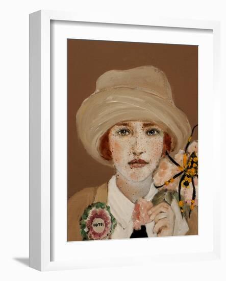 Suffragette with Golden Orb, 2017, Close Up-Susan Adams-Framed Giclee Print