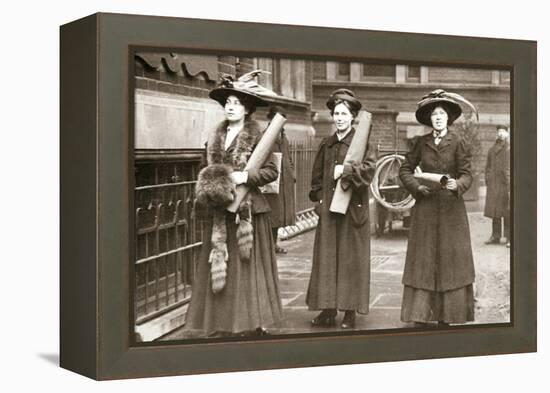 Suffragettes armed with materials to chain themselves to railings, 1909-Unknown-Framed Premier Image Canvas