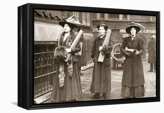 Suffragettes armed with materials to chain themselves to railings, 1909-Unknown-Framed Premier Image Canvas