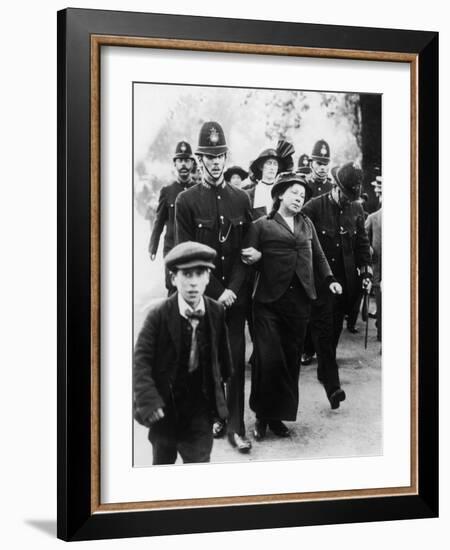 Suffragettes Being Arrested Near Buckingham Palace-null-Framed Photographic Print