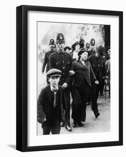 Suffragettes Being Arrested Near Buckingham Palace-null-Framed Photographic Print