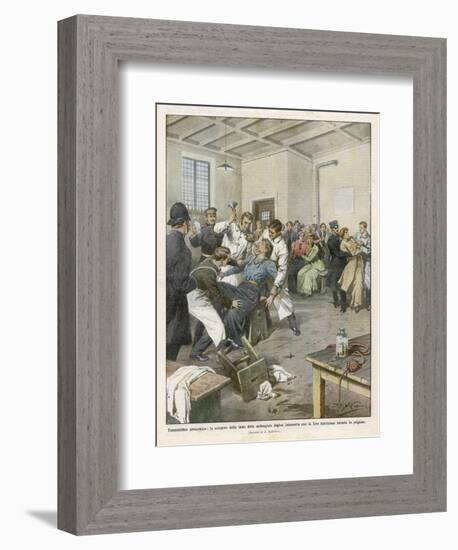 Suffragettes Force-Fed in Prison-Achille Beltrame-Framed Art Print