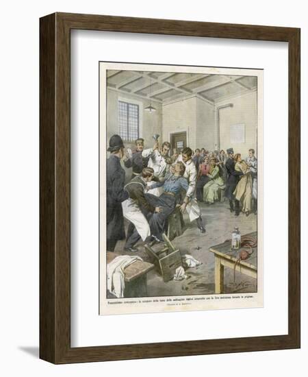 Suffragettes Force-Fed in Prison-Achille Beltrame-Framed Art Print