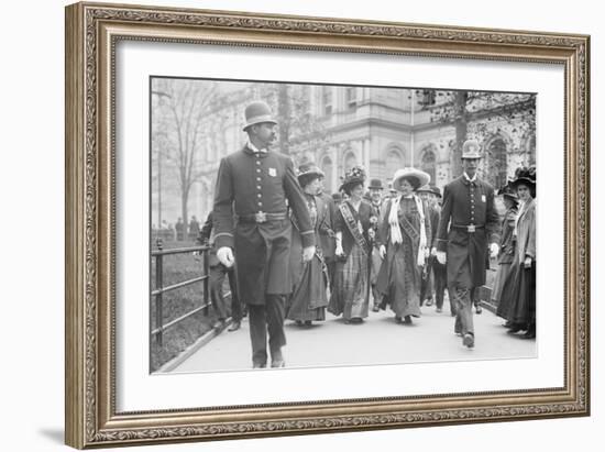 Suffragettes, Preceded By Policemen, Leaving City Hall, New York-null-Framed Art Print