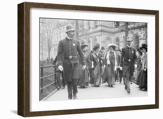 Suffragettes, Preceded By Policemen, Leaving City Hall, New York-null-Framed Art Print