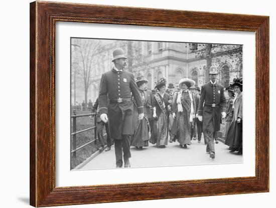 Suffragettes, Preceded By Policemen, Leaving City Hall, New York-null-Framed Art Print