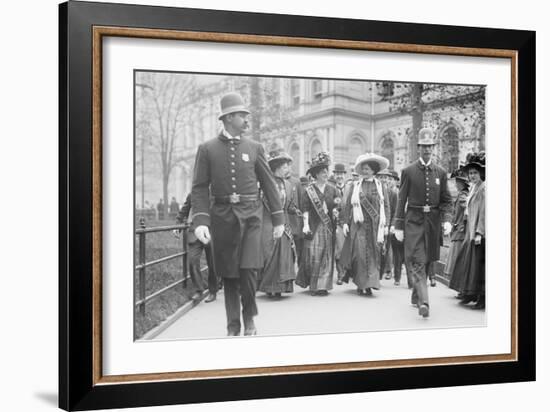 Suffragettes, Preceded By Policemen, Leaving City Hall, New York-null-Framed Art Print