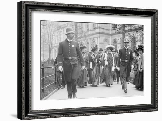 Suffragettes, Preceded By Policemen, Leaving City Hall, New York-null-Framed Art Print