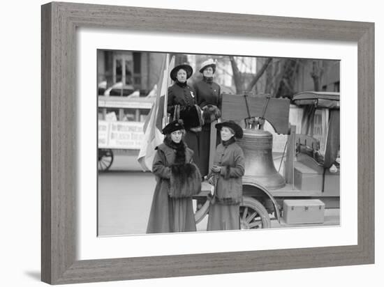 Suffragettes Sport a Replica of the Liberty Bell-null-Framed Art Print