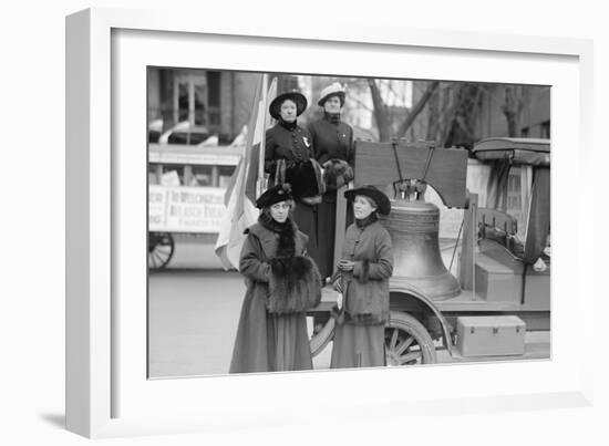 Suffragettes Sport a Replica of the Liberty Bell-null-Framed Art Print