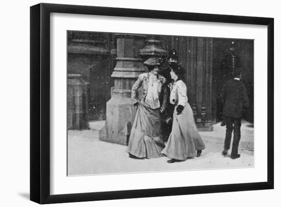 Suffragettes Turned Away, Illustration from an Article Entitled 'The Reassembling of Parliament'…-English Photographer-Framed Photographic Print