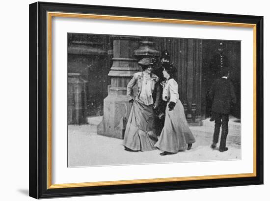 Suffragettes Turned Away, Illustration from an Article Entitled 'The Reassembling of Parliament'…-English Photographer-Framed Photographic Print