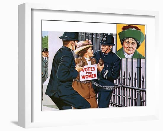 Suffragettes, with Emmeline Pankhurst-John Keay-Framed Giclee Print