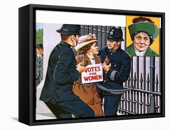 Suffragettes, with Emmeline Pankhurst-John Keay-Framed Premier Image Canvas