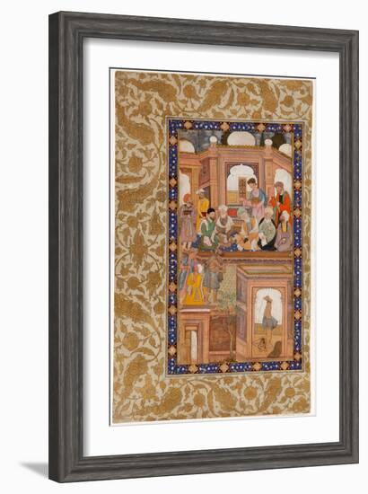 Sufi Reunion, Miniature from Nafahat Al-Uns (Breaths of Fellowshi)-null-Framed Giclee Print