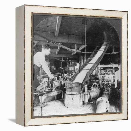Sugar Beet Pulp and Juice Flowing from Tank to Tank, Montreal, Canada, Early 20th Century-null-Framed Premier Image Canvas
