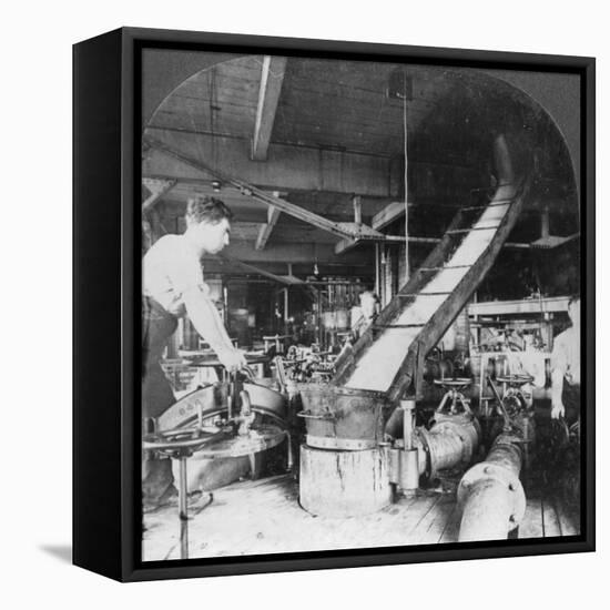 Sugar Beet Pulp and Juice Flowing from Tank to Tank, Montreal, Canada, Early 20th Century-null-Framed Premier Image Canvas