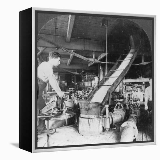 Sugar Beet Pulp and Juice Flowing from Tank to Tank, Montreal, Canada, Early 20th Century-null-Framed Premier Image Canvas