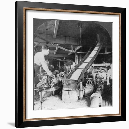 Sugar Beet Pulp and Juice Flowing from Tank to Tank, Montreal, Canada, Early 20th Century-null-Framed Photographic Print