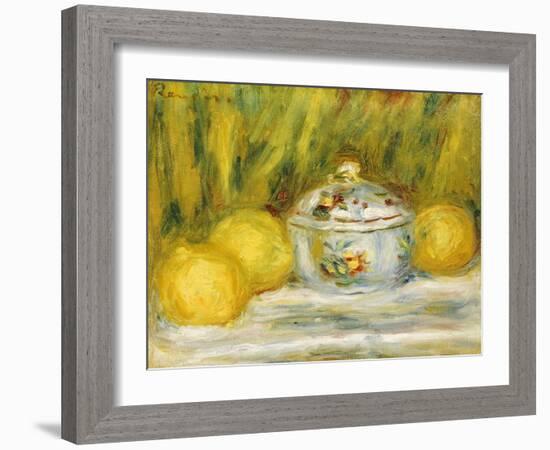 Sugar Bowl and Lemons, 1915-Pierre-Auguste Renoir-Framed Giclee Print