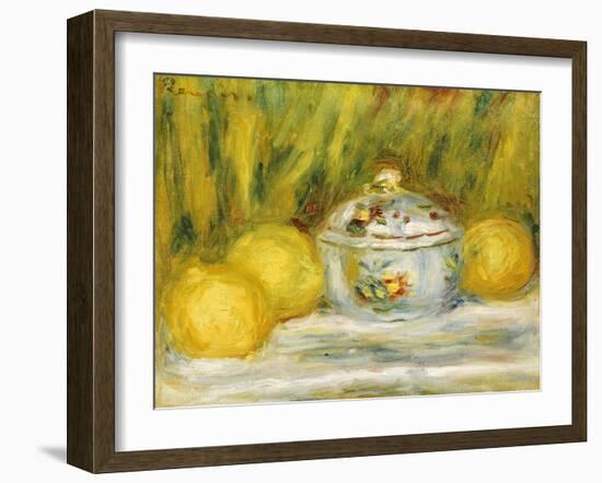 Sugar Bowl and Lemons, 1915-Pierre-Auguste Renoir-Framed Giclee Print