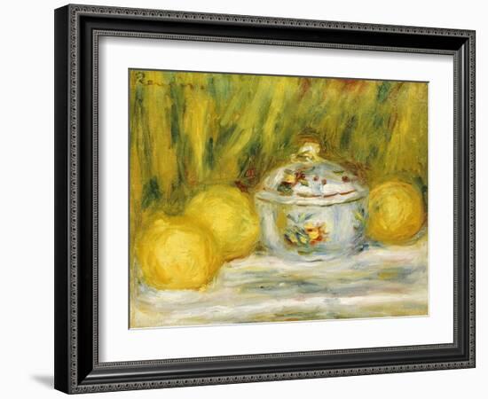 Sugar Bowl and Lemons, 1915-Pierre-Auguste Renoir-Framed Giclee Print