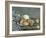 Sugar Bowl, Pears and Carpet-Paul Cézanne-Framed Giclee Print