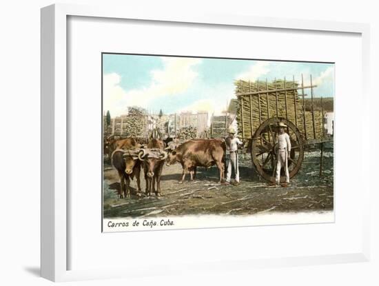 Sugar Cane Cart, Cuba-null-Framed Art Print