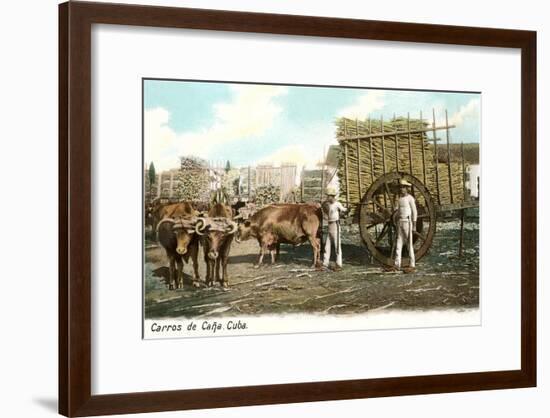 Sugar Cane Cart, Cuba-null-Framed Art Print