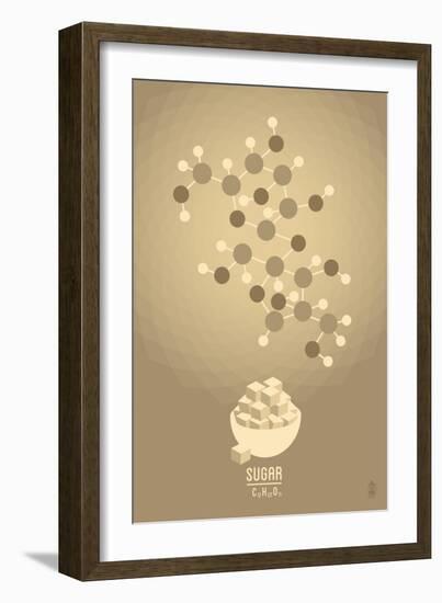 Sugar - Chemical Elements-Lantern Press-Framed Art Print