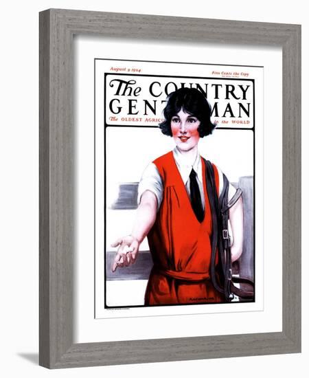 "Sugar Cube for Her Horse," Country Gentleman Cover, August 9, 1924-Katherine R. Wireman-Framed Giclee Print