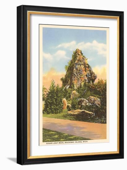 Sugar Loaf Rock, Mackinac Island, Michigan-null-Framed Art Print