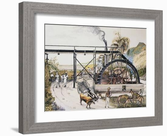 Sugar Refinery in Guinea, Watercolour, 20th Century-null-Framed Giclee Print