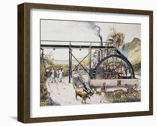 Sugar Refinery in Guinea, Watercolour, 20th Century-null-Framed Giclee Print