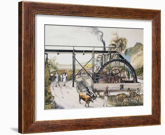Sugar Refinery in Guinea, Watercolour, 20th Century-null-Framed Giclee Print
