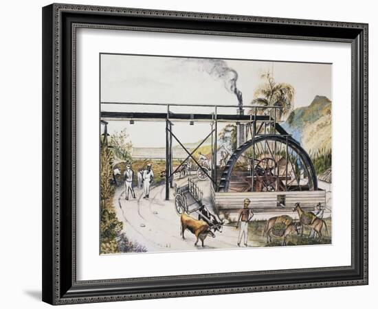 Sugar Refinery in Guinea, Watercolour, 20th Century-null-Framed Giclee Print