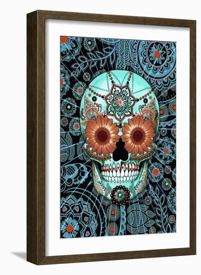 Sugar Skull Caribbean Blue-Fusion Idol Arts-Framed Giclee Print