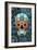 Sugar Skull Caribbean Blue-Fusion Idol Arts-Framed Giclee Print